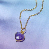 Healing Heart Amethyst Gemstone Necklace