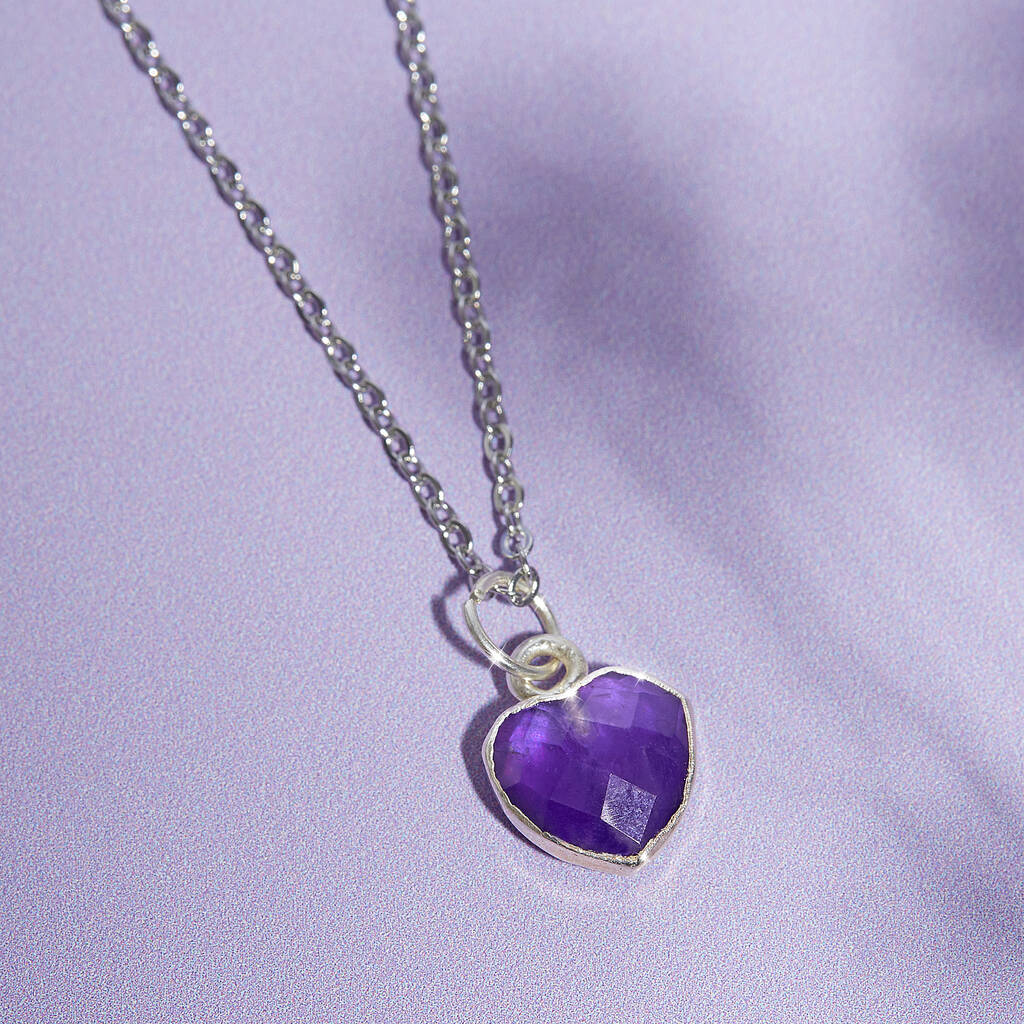 Healing Heart Amethyst Gemstone Necklace