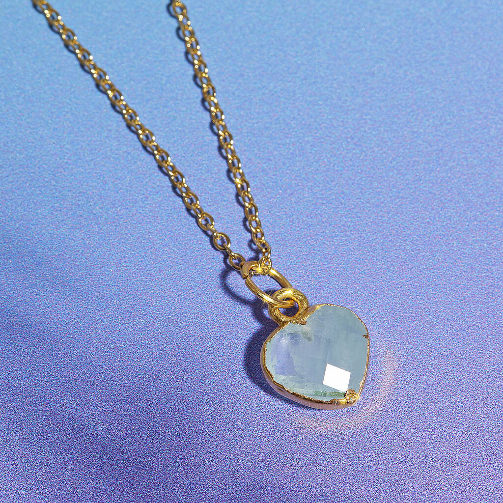 Healing Heart Aquamarine Gemstone Necklace