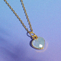 Healing Heart Aquamarine Gemstone Necklace