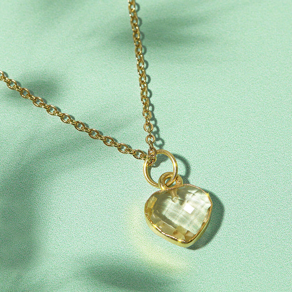 Healing Heart Citrine Gemstone Necklace