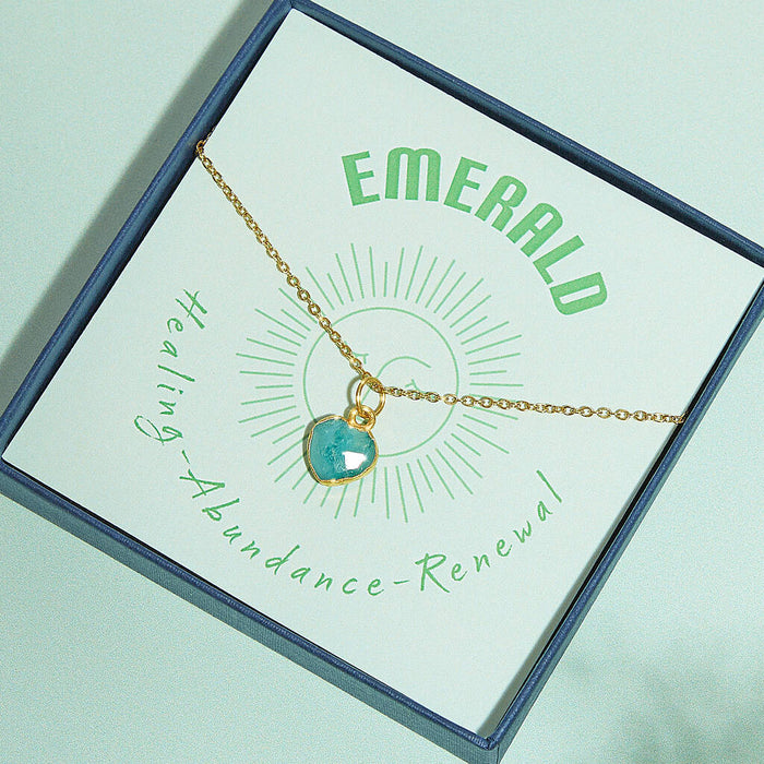 Healing Heart Emerald Gemstone Necklace