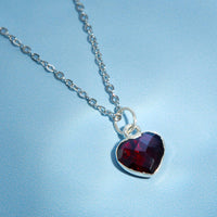 Healing Heart Garnet Gemstone Necklace