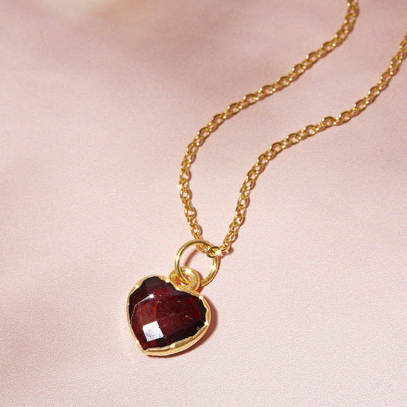 Healing Heart Garnet Gemstone Necklace