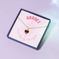 Healing Heart Garnet Gemstone Necklace