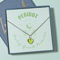 Healing Heart Peridot Gemstone Necklace