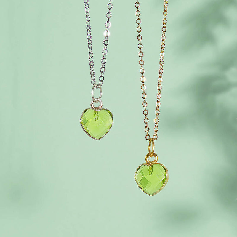 Healing Heart Peridot Gemstone Necklace