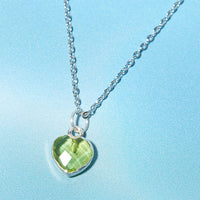 Healing Heart Peridot Gemstone Necklace