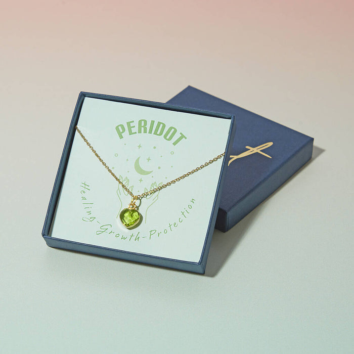 Healing Heart Peridot Gemstone Necklace