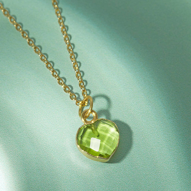 Healing Heart Peridot Gemstone Necklace