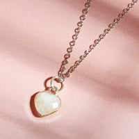 Healing Heart Rainbow Moonstone Gemstone Necklace