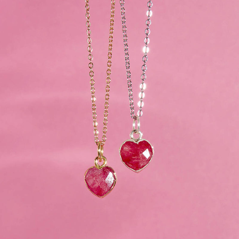 Healing Heart Ruby Gemstone Necklace