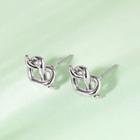 Heart Pretzel Gold or Silver Plated Stud Earrings