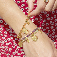Helios Personalised Gemstone And Celestial Charm Bracelet