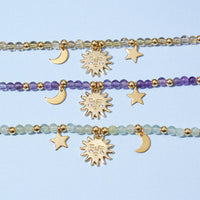 Helios Personalised Gemstone And Celestial Charm Bracelet