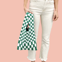 Knitted Shopper Bag In Checkerboard Print