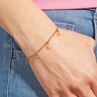 Little Stars Personalised Star And Moon Bracelet