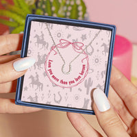 Love You More Than Horse Dainty Horseshoe Necklace