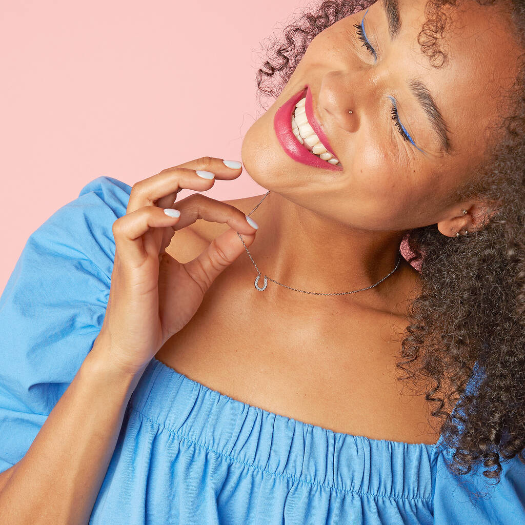 Love You More Than Horse Dainty Horseshoe Necklace