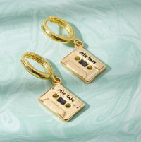 Mix Tape Gold or Silver plated hoop earrings