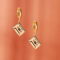 Mix Tape Gold or Silver plated hoop earrings