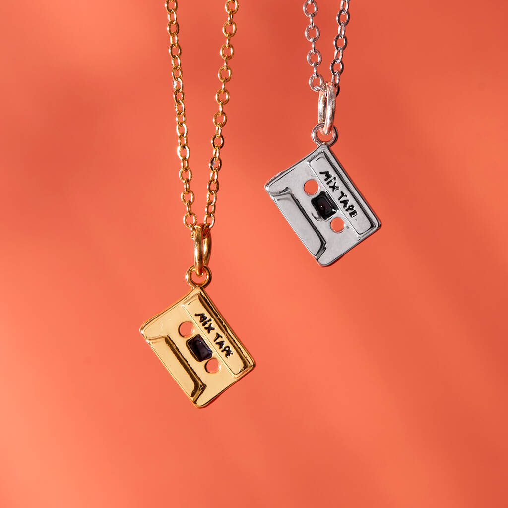 Mix Tape Gold or Silver plated necklace