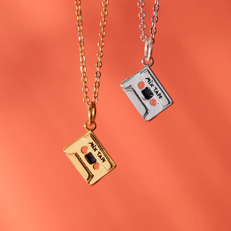 Mix Tape Gold or Silver plated necklace