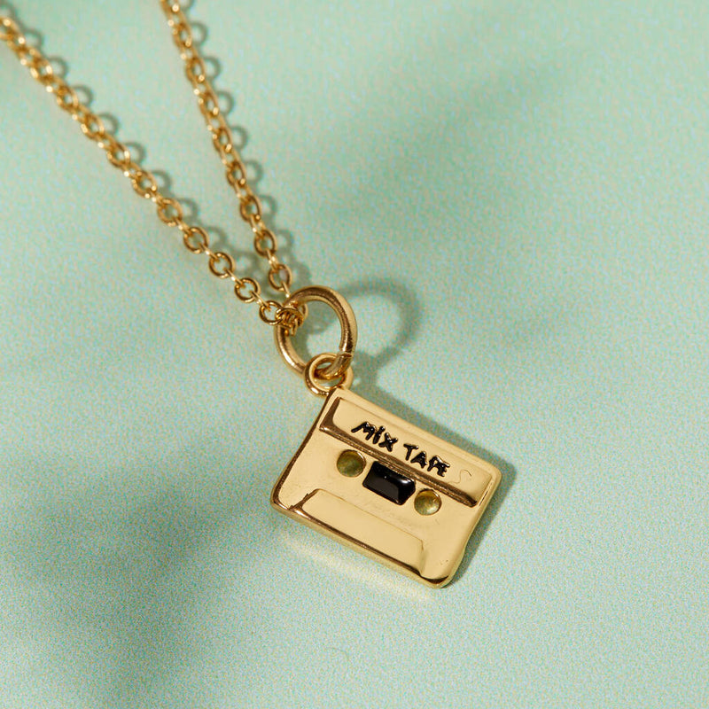 Mix Tape Gold or Silver plated necklace