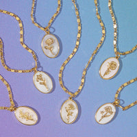 Mother Of Pearl Birth Flower Necklace