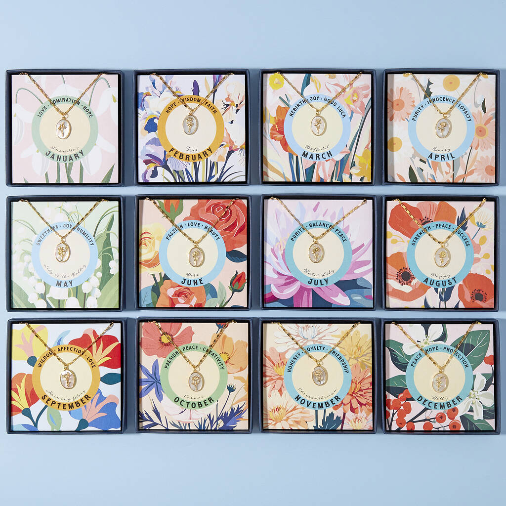 Mother Of Pearl Birth Flower Necklace