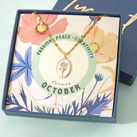 Mother Of Pearl Birth Flower Necklace