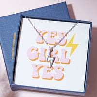 Mother Of Pearl Lightning Bolt Necklace