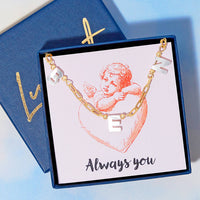 Mother Of Pearl Personalised Letter Valentines Necklace