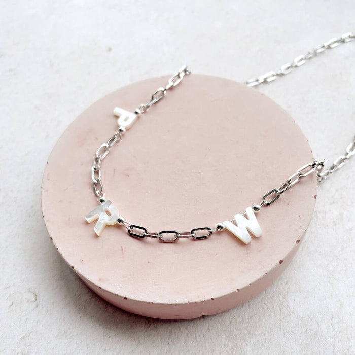 Mother Of Pearl Personalised Letter Necklace