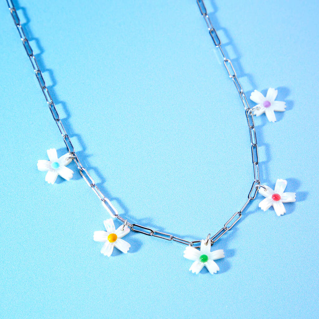 Multi Coloured Daisy Necklace