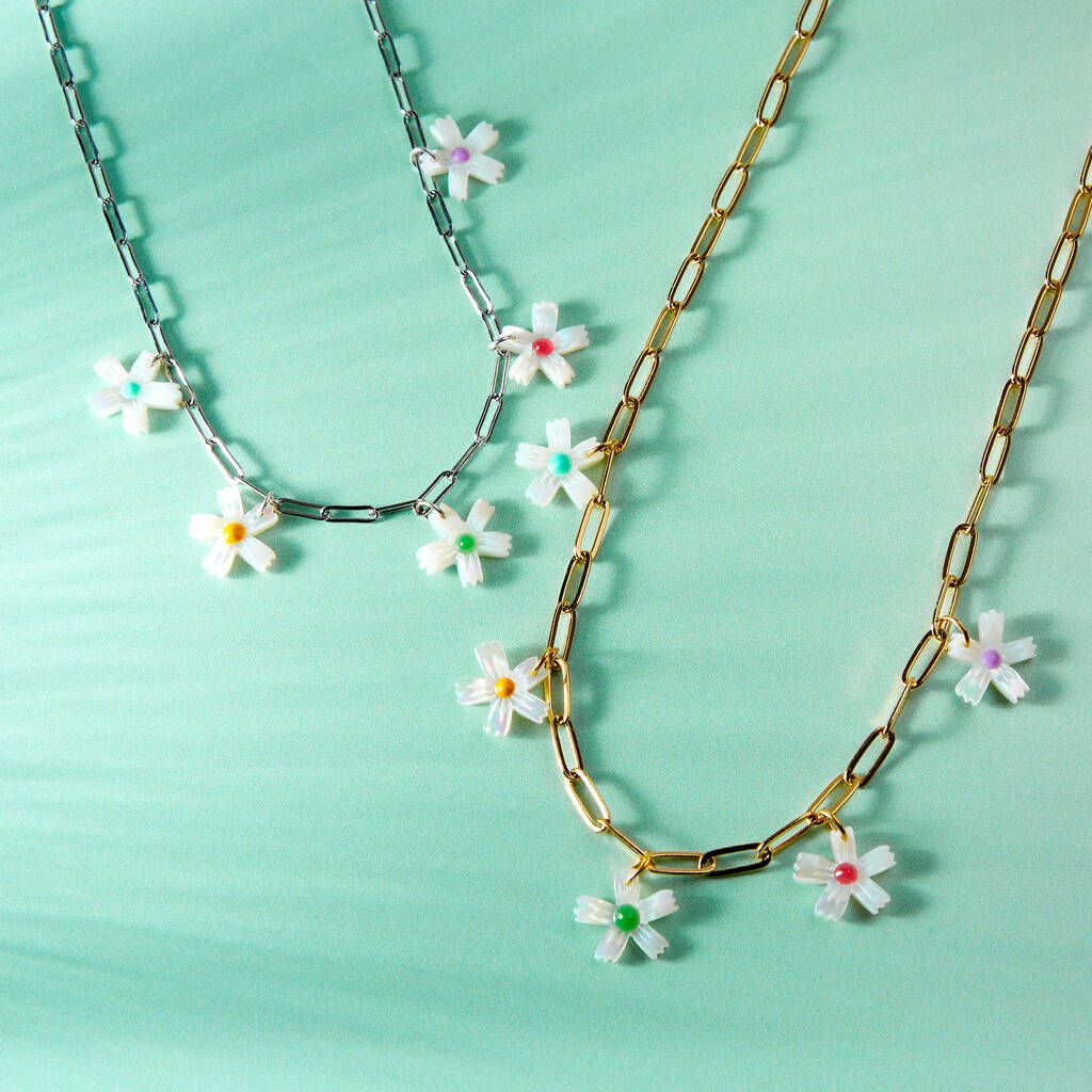 Multi Coloured Daisy Necklace
