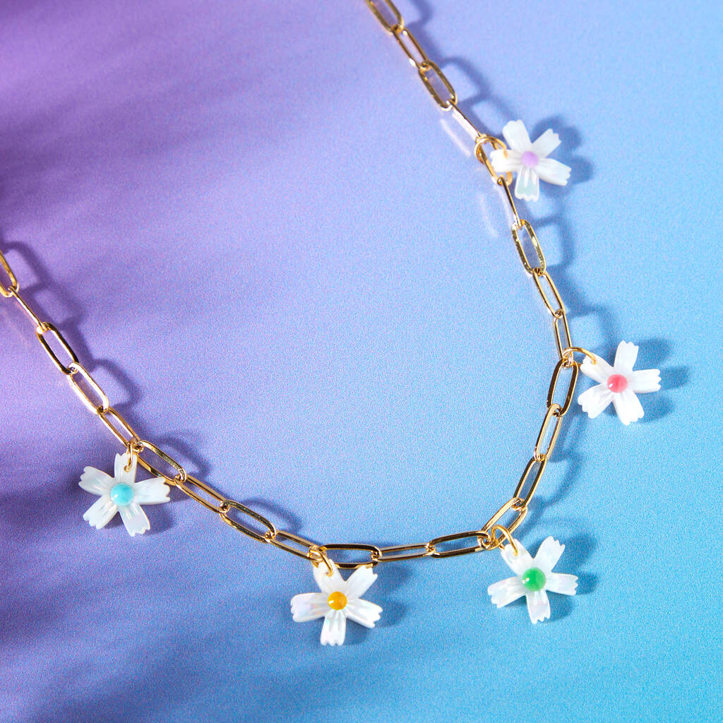Multi Coloured Daisy Necklace