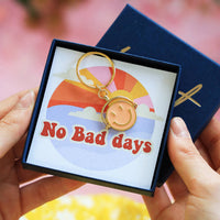 No Bad Days Smiley Face Enamel Spinner Keyring