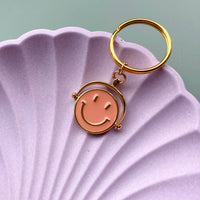 No Bad Days Smiley Face Enamel Spinner Keyring