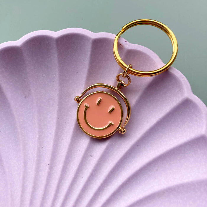 No Bad Days Smiley Face Enamel Spinner Keyring