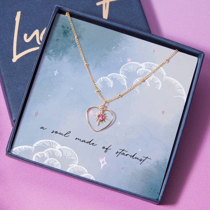 Nova Birthstone Heart Birthday Necklace
