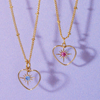 Nova Birthstone Heart Birthday Necklace