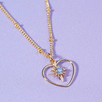 Nova Birthstone Heart Birthday Necklace