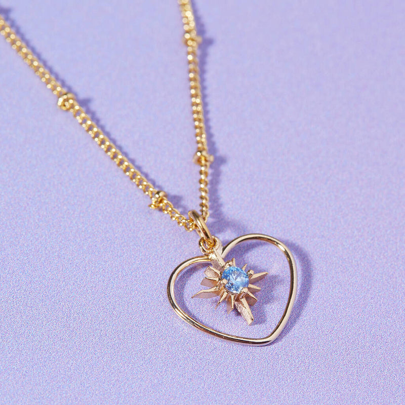 Nova Birthstone Heart Birthday Necklace