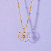 Nova Birthstone Heart Birthday Necklace