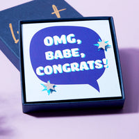 Omg Babe Congratulations Star Earrings