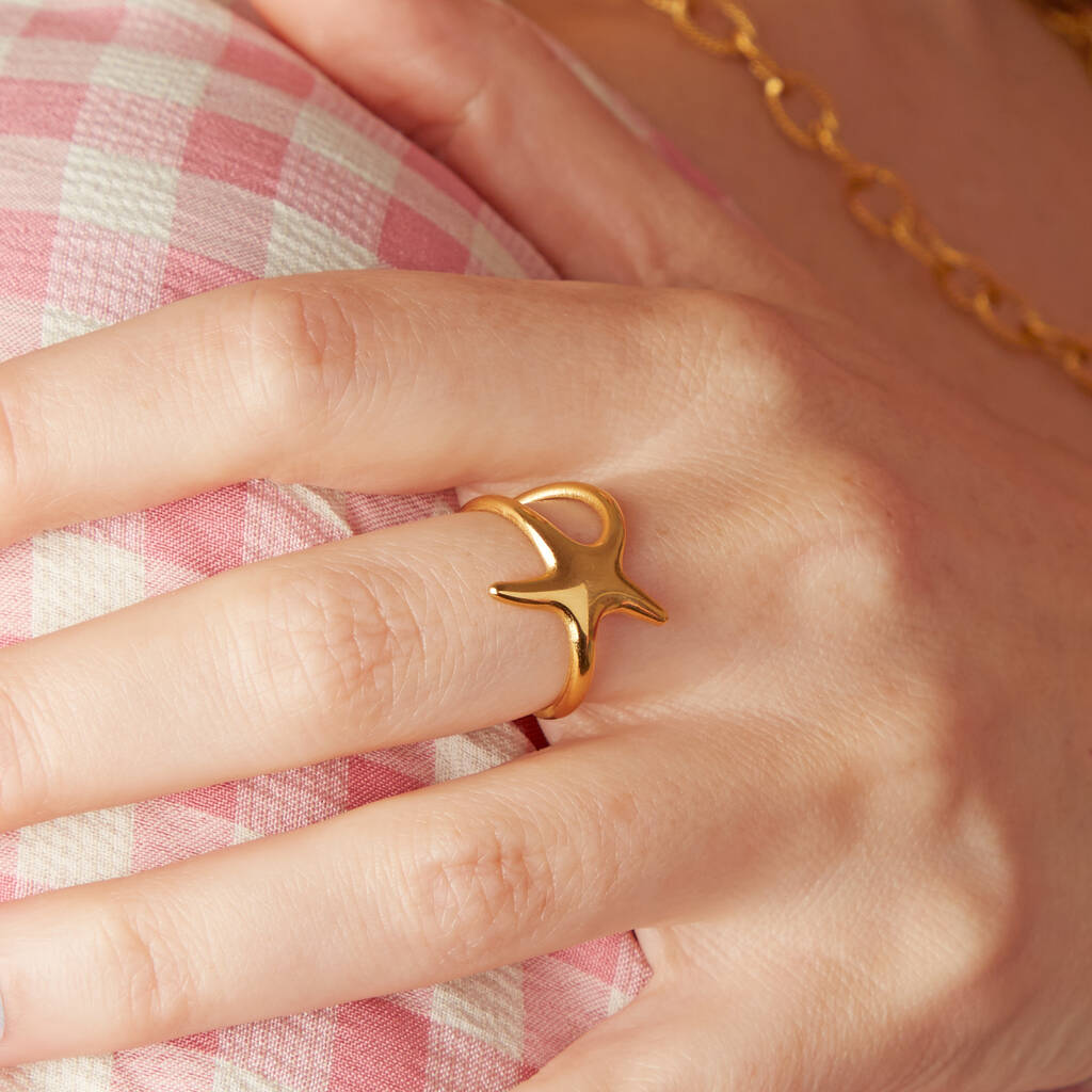 Organic Shaped Starfish Adjustable Ring