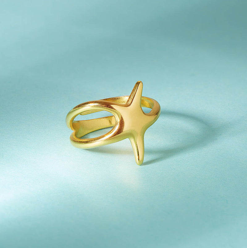 Organic Shaped Starfish Adjustable Ring