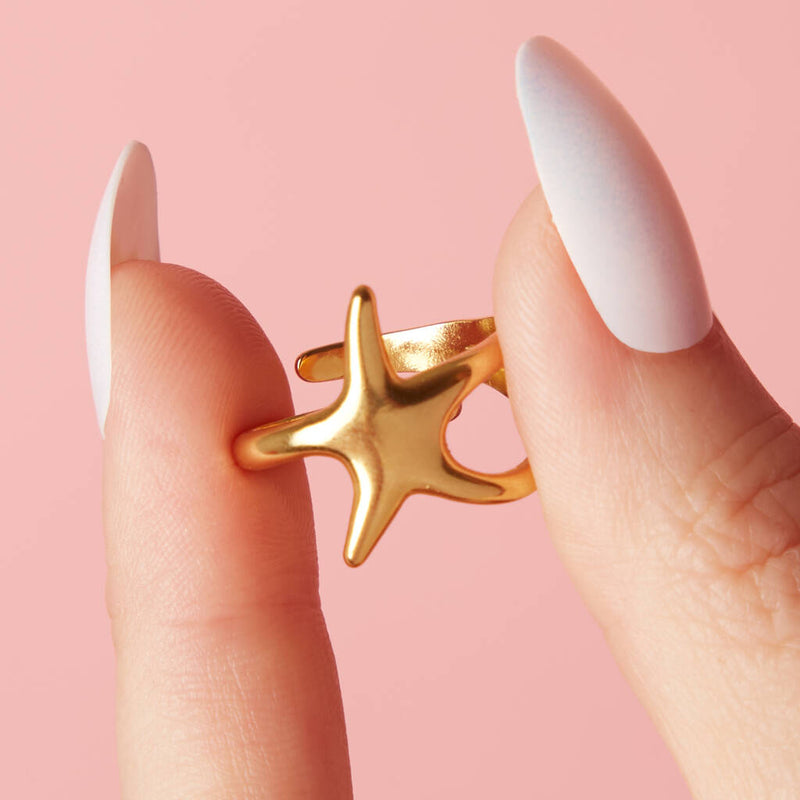 Organic Shaped Starfish Adjustable Ring