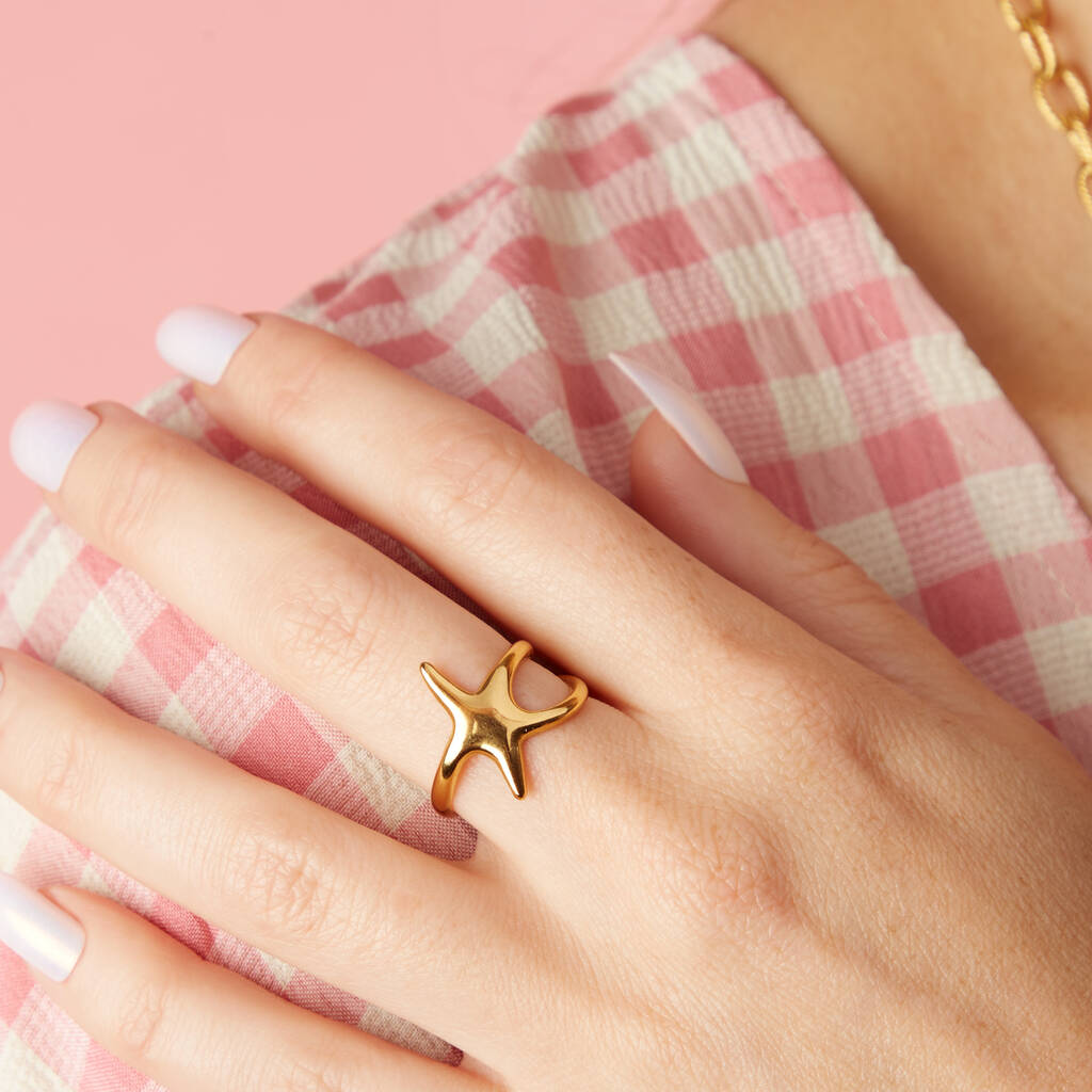 Organic Shaped Starfish Adjustable Ring